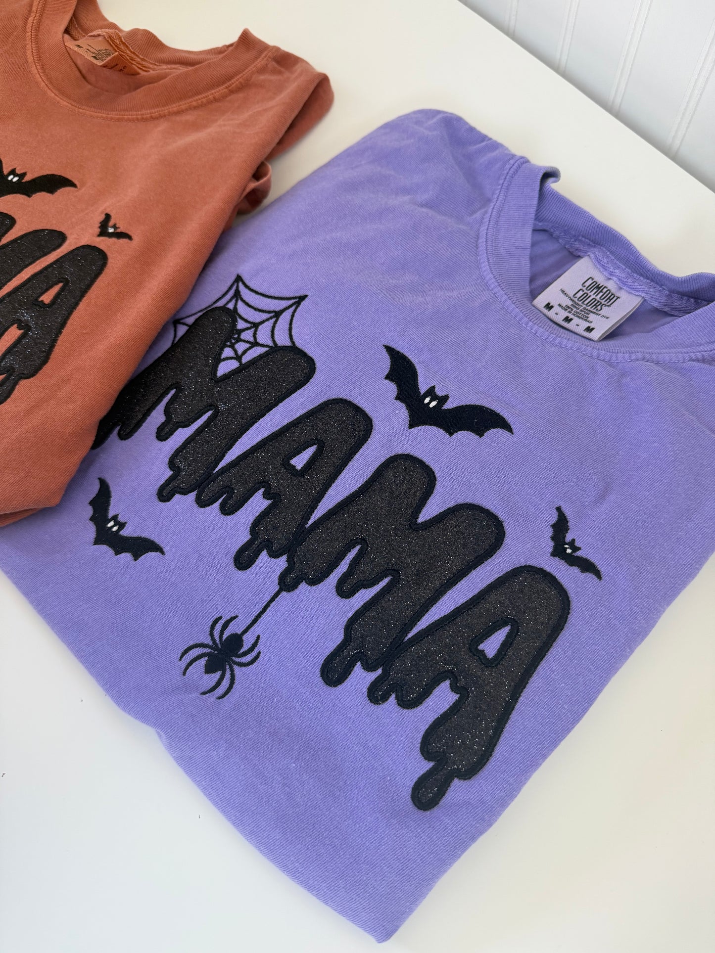 Halloween Mama Shirt | Personalized Embroidered Mama Halloween Comfort Color Tee | Spooky Mama Shirt | Mama & Mini Matching