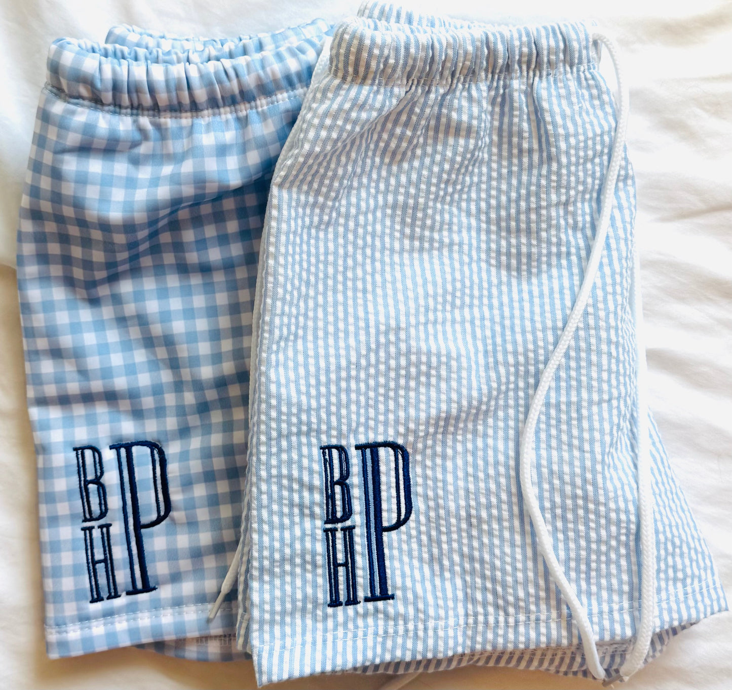 Gingham Boys Swim Trunks