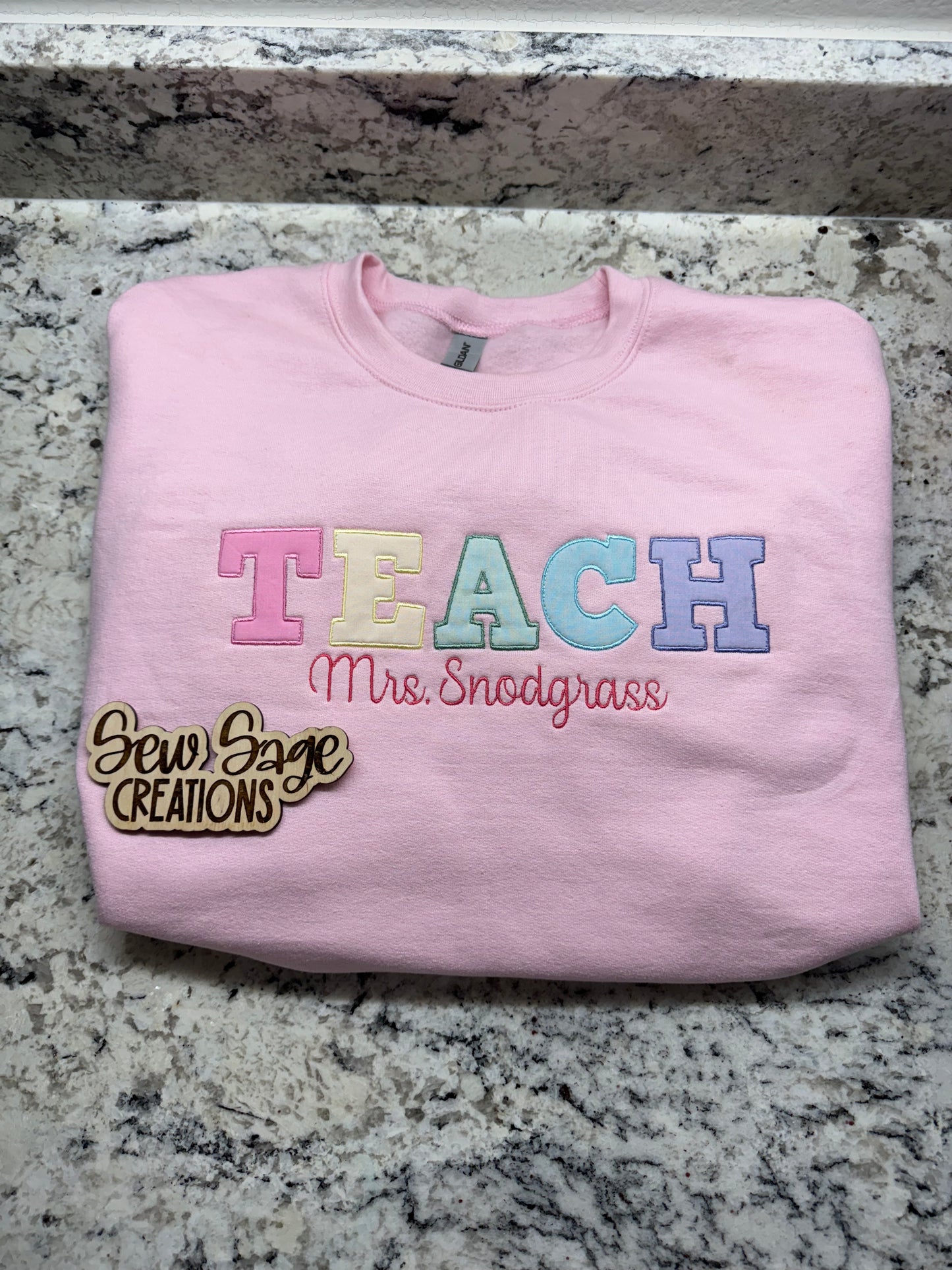 Teacher Applique Sweatshirt