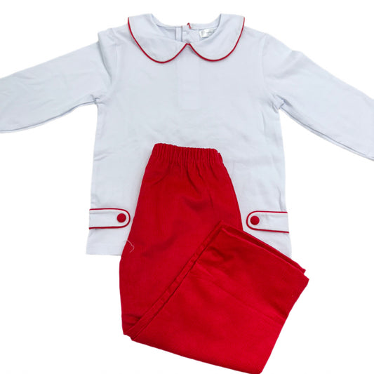 Red Corduroy Pant Set