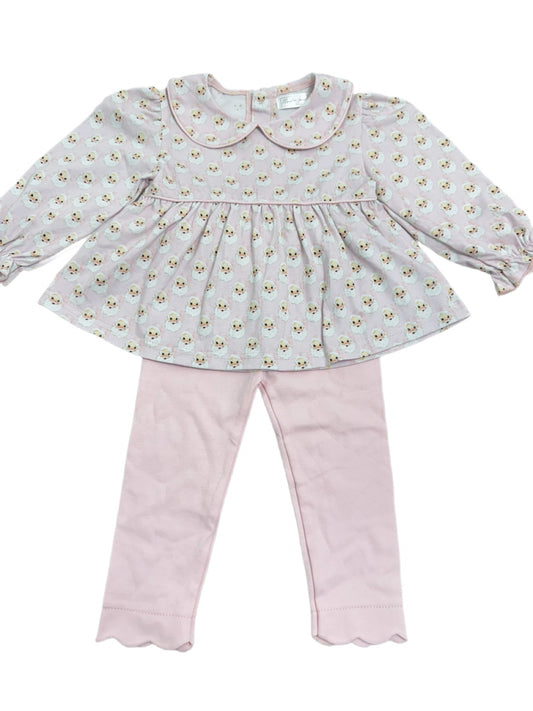 Pink Santa Scallop Pant Set